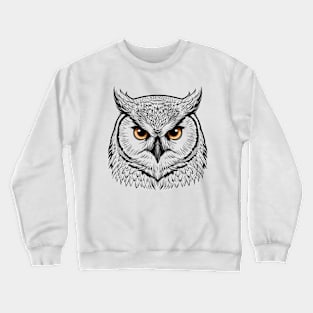 Enchanting Owl Face Texture Crewneck Sweatshirt